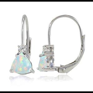 Sterling silver opal earrings